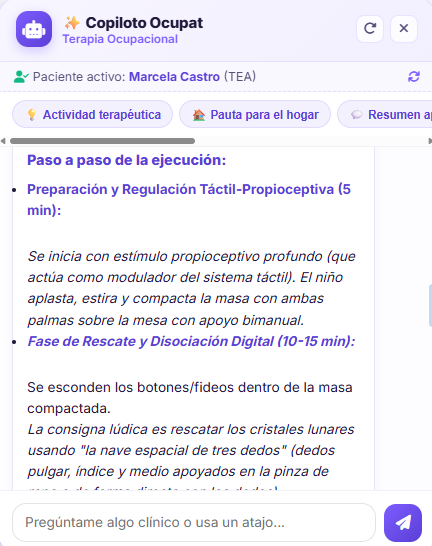 2. Plan y razonamiento de Terapia Ocupacional